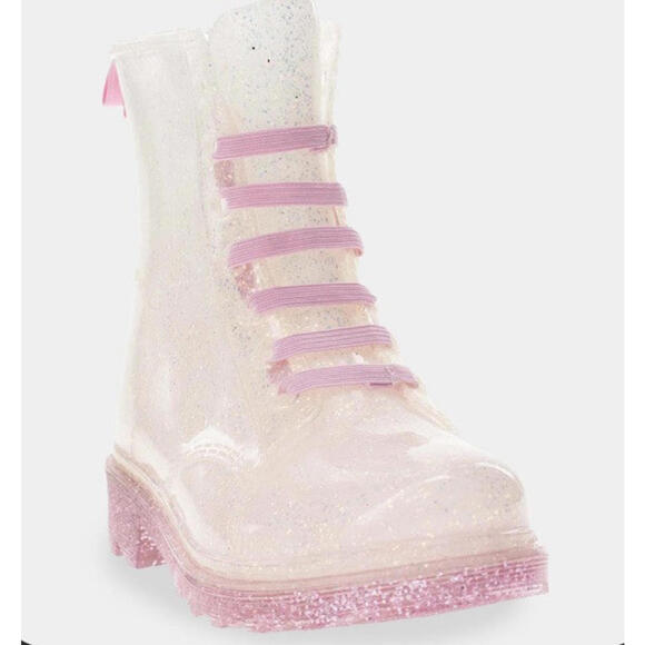 Western Chief Toddler Girls' Stella Shimmer Glitter Rain Boots Lights - Silver 5 - Picture 1 of 1